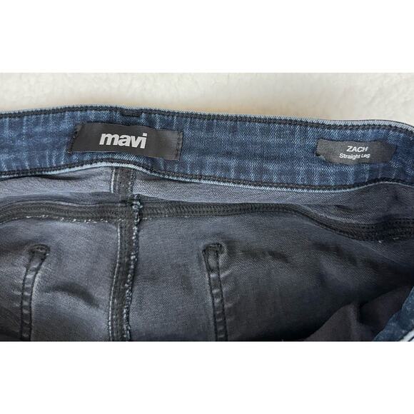 Mavi Men’s Jeans Size 35x33 Dark Wash Zack Straight Leg Mid Rise Cotton Stretch - Picture 5 of 10